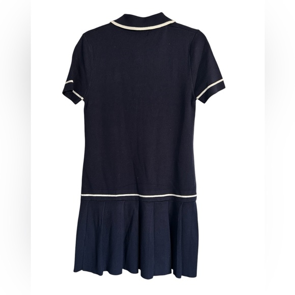 Caroline Constas White and Blue Pleated Mini Dress - Picture 4 of 4